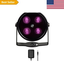 High Power 4W Night Vision IR Illuminator - Adjustable Brightness 80ft Range