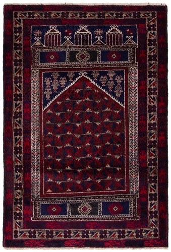 Vintage Hand-Knotted Area Rug 3'2" x 4'10" Traditional Wool Carpet