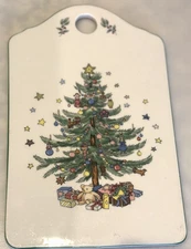 Happy Holidays Christmas Tree Snack Tray Plate Cheese Board Trivet Spode Nikko