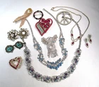 Vintage Rhinestone Costume Jewelry Lot 12 Pieces ETC10760