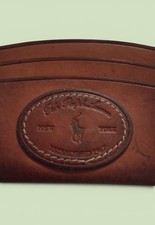 Polo Ralph Lauren Leather Card Case Wallet Brown Tan