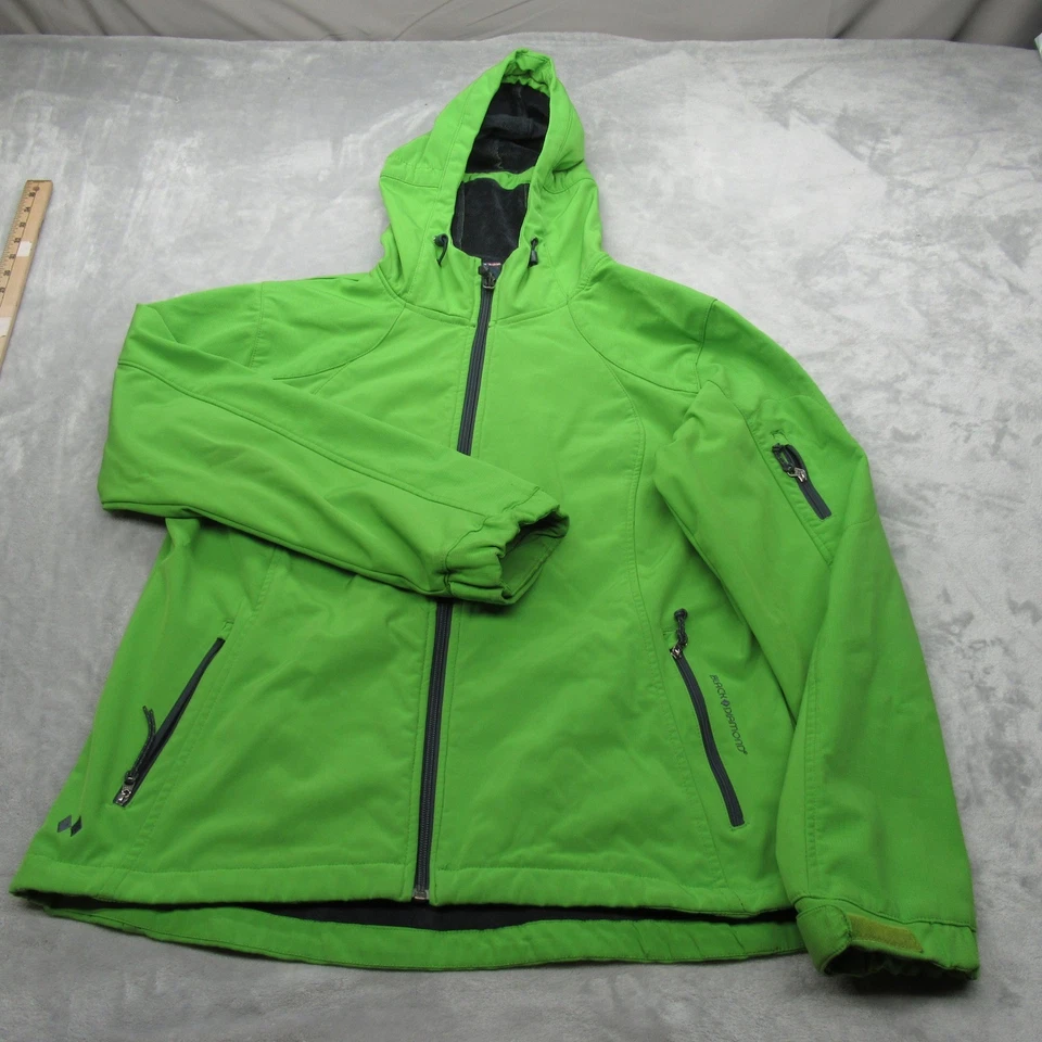 Женская куртка Black Diamond XL зеленая с капюшоном мягкая подкладка водонепроницаемая на молнии - Изображение 2 из 4