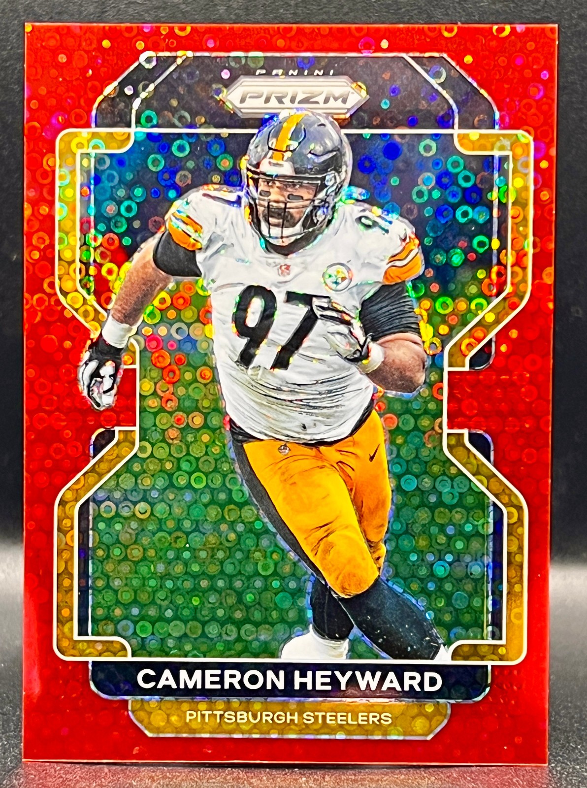 2021 Panini Prizm  - Cameron Heyward #254 No Huddle Red Prizm /50 Steelers