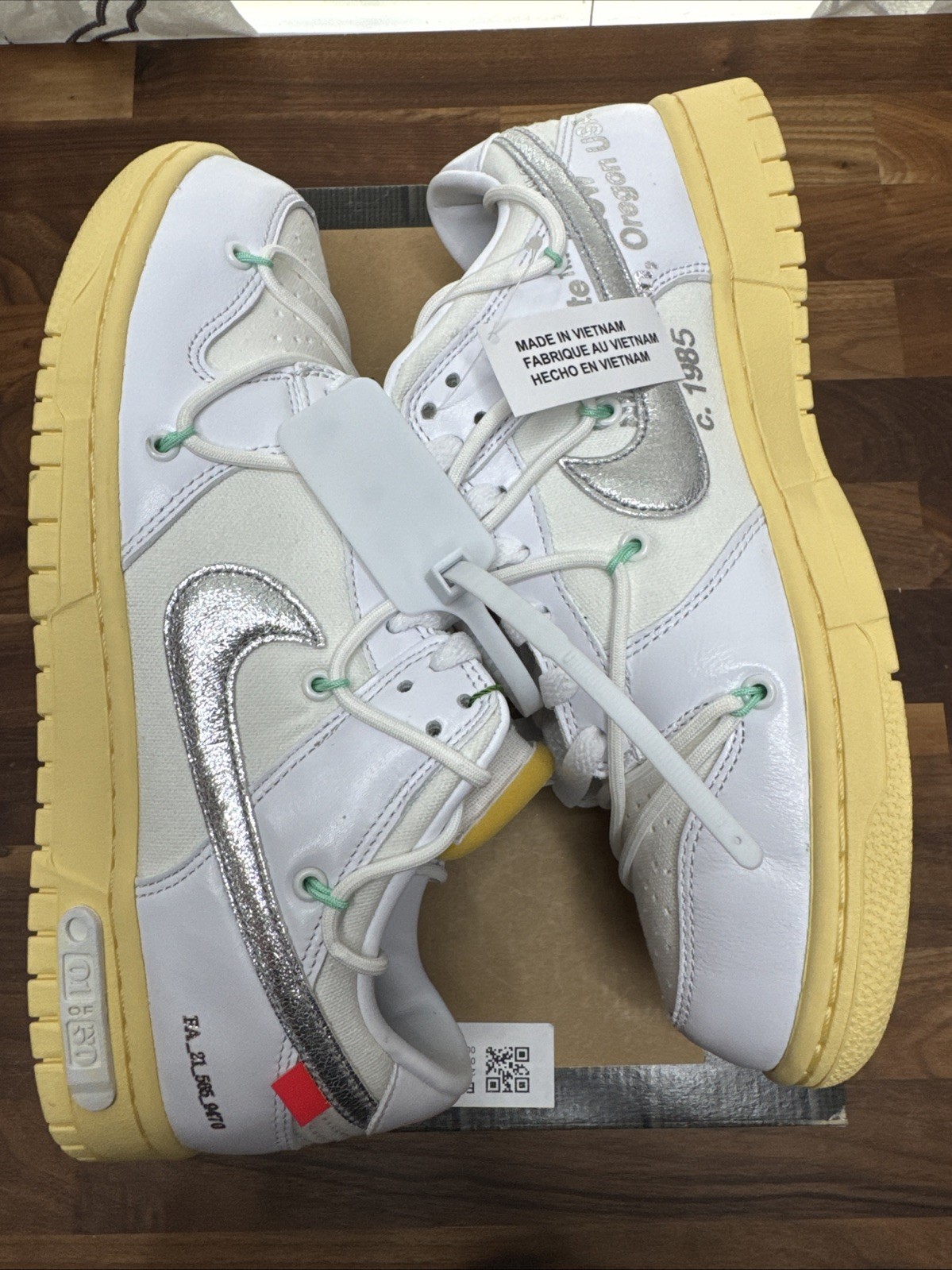 OFF WHITE X NIKE Nike Off White x Dunk Low (01 di 50) Uomo Taglia 9.5 DS Nuove DM1602 127
