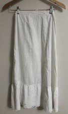 Petticoat Victorian Skirt White Cotton Adjustable Waist Small/Medium Waist Midi