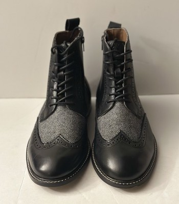 Thomas & Vine Men's Black Jarrett Wingtips Ankle Boots Size US 9 WD