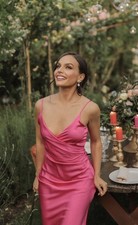 ABITO ZARA DRAPPEGGIATO CAMICETTA FUCSIA SPALLINE SOTTILI NUOVO SS21 TAGLIE...