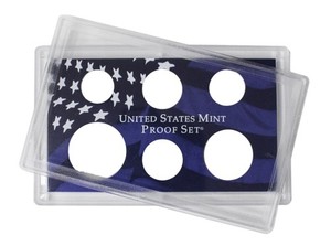 Empty Plastic Lens with Blue Insert Holds 6 Coins