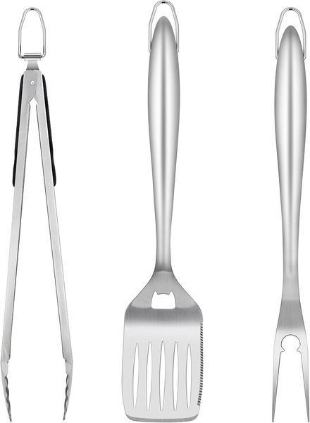 Homikit Grill ZubehöR, 3-TLG Edelstahl Grillbesteck Grillwerkzeug Set, Grillzube-image