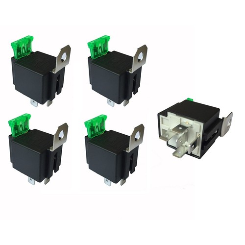 5 Relè Auto 12V 40A SPST 4 Pin - Kit Universale Per Allarmi, Fendinebbia, Ventole E Accessori - 3