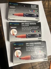 Dry Erase Chisel Tip Markers Skilcraft 3 -4 Packs Black, Blue, Green & Red, 12 T