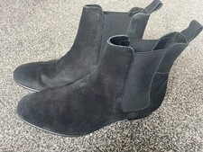 H By Hudson London Watts Suede Chelsea Boots (Black Suede, UK 8) HARDLY WORN