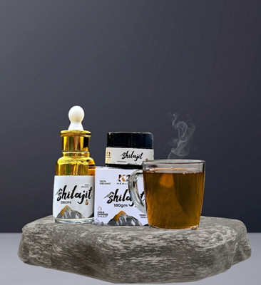 Pure Himalayan k2healing shilajit Resin 180Gm, 30ml drops in one  saving package