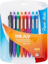 Paper Mate 8 Pack Ink Joy 3 Packs 300 RT, Medium, 1.0 mm Gel Pens NIB