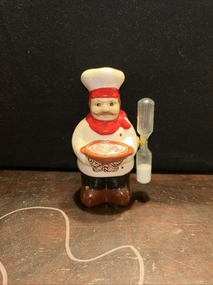 VINTAGE CHEF  CERAMIC GLASS EGG TIMER, RARE WORKS