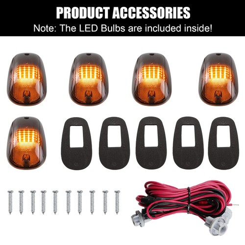 Cab Roof Marker Amber Lights for 2003-2016 Dodge Ram 1500 2500 3500 Pickup Tr... - Picture 2 of 6