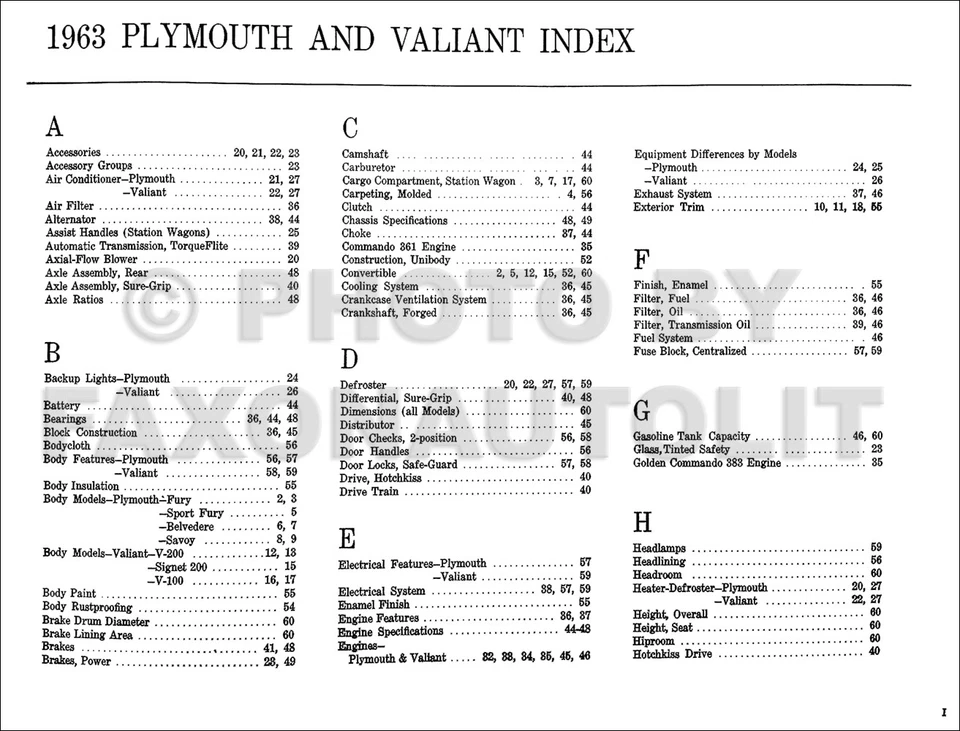 1963 Plymouth презентация дилер альбом - PIctures особенности варианты - Изображение 2 из 3