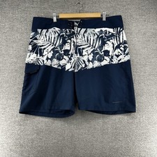 Columbia PFG Board Shorts Men Size 40 Omni Shield Tropical Blue Beach