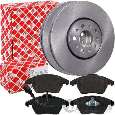 FEBI BREMSSCHEIBEN + BELÄGE VORNE passend für AUDI A1 8X VW POLO V 6R 2010-2018