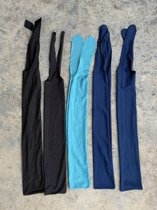 Lot of 5 Pre-Owned Lycra Stretch Tail Bags for Horses (black, Blue)