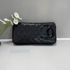 Chanel Pre-owned Black Quilted Lambskin Zip Around Long Wallet