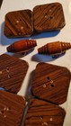 Buttons Wood Antique Lot Of 9 Carved, Square, Toggle Beautiful Solid Wood — photo 6