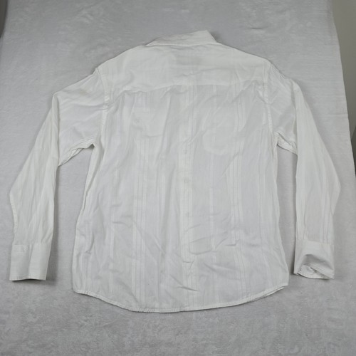 Scully Men's Size Large White Gunfighter Square Pearl Snap Western Shirt - Picture 10 of 10