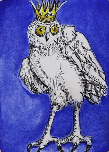 Stolas no.1 OOAK aceo watercolor ink paintings Dark Academia Goetia Occult