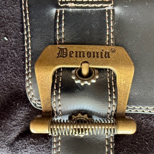 Demonia Crypto 302 Cosplay Steampunk Witchy Brass Bee Side Zip Heeled Boots 10 - Picture 4 of 14