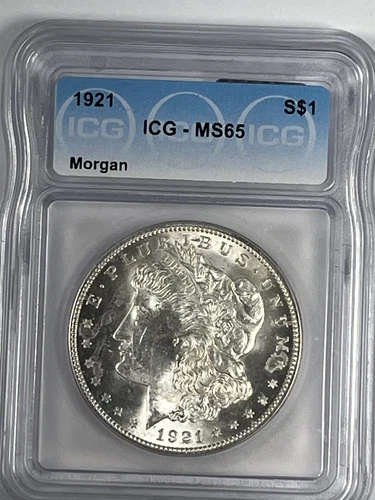 1921 Morgan Dollar : ICG MS65