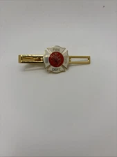 Gold Fire Department Tie Clip With Maltese Cross ￼