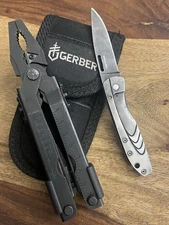 Gerber MP600 Blunt Nose Multitool w/Sheath & STL  2.5 Knife  SUPER NICE Lot Of 2