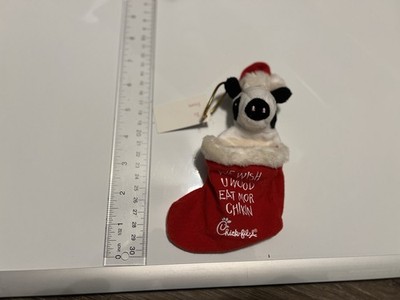 Chick-fil-A Mini Christmas Stocking Plush Cow ''Eat Mor Chikin'' Giftcard Holder