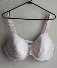 Playtex Secrets Perfectly Smooth Underwire Bra 4747 Pink Stripe Size 44D