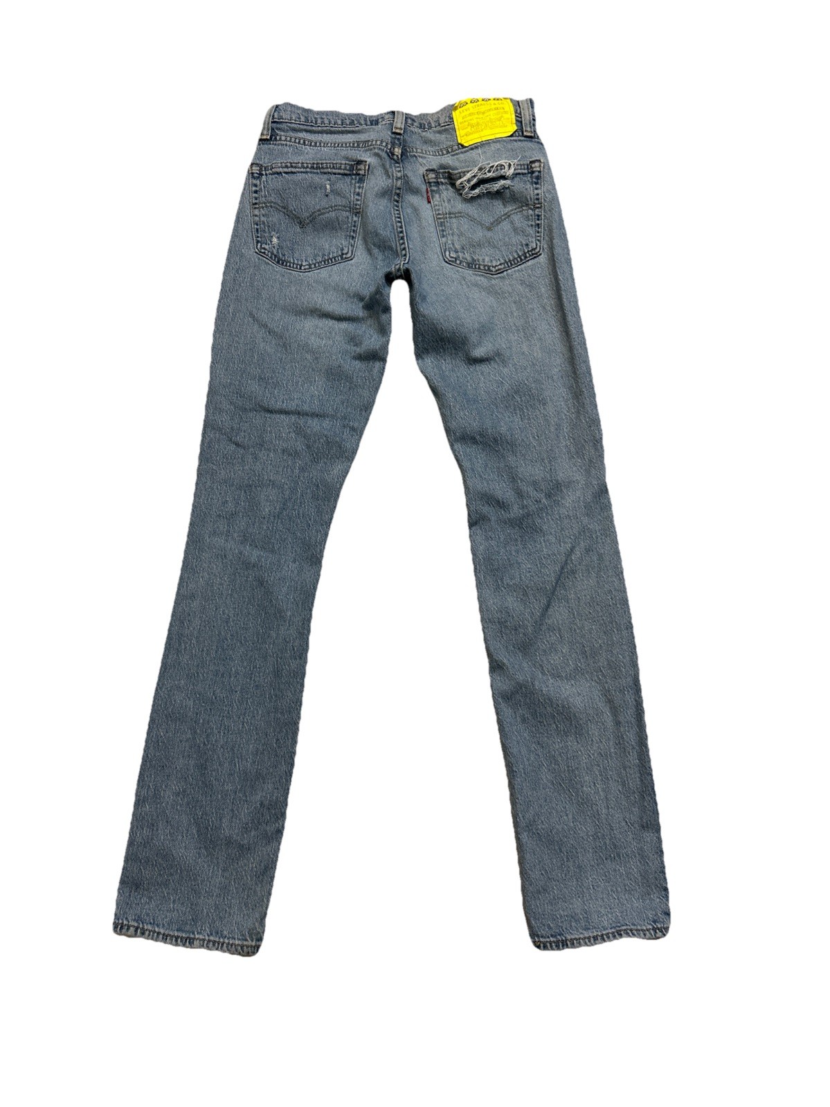 Levi’s Strauss & Co Men’s  Blue Straight Distressed  Stretch Pants Sz 31X34 image 4