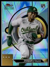 Esteury Ruiz 2023 Finest Blue/Aqua Vapor Refractor RC /250 #97 Oakland Athletics