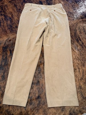Scott Barber Premium Silk Cotton Luxury Chino Trousers Beige Khaki Men's Size 37