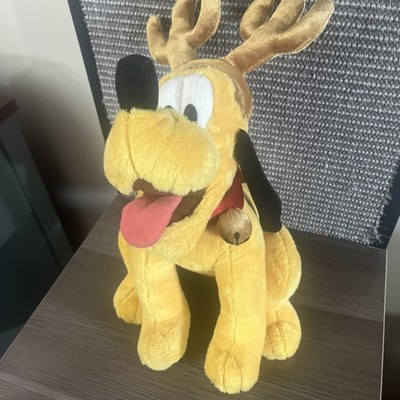 Disney Store Exclusive - Reindeer - Pluto Dog W/ Antlers & Bell Plush - 16''