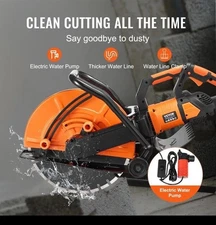 VEVOR 16'' Electric Concrete Saw Wet/Dry Saw Cutter with Water Pump and Blade