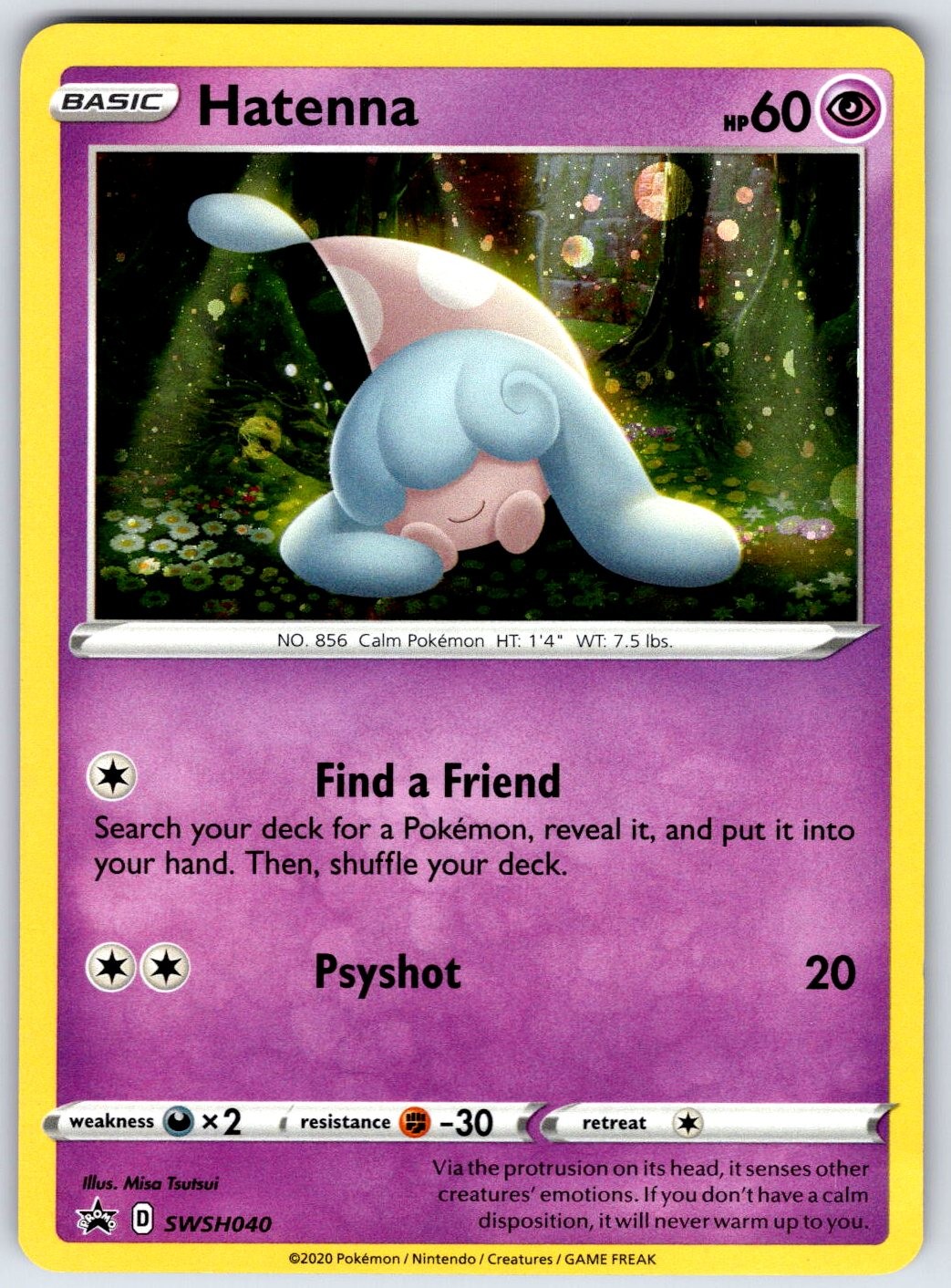 Hatenna SWSH040 Holo Promo Sword & Shield Promo Pokemon Lightly Played