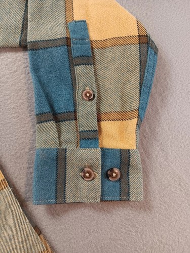 RCVA Men's Checkered Button-Up Sz. Large Yellow & Blue Long Sleeve - Picture 7 of 15