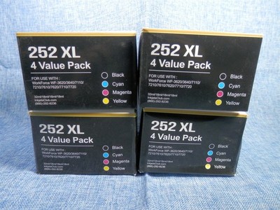 SET OF 16 EPSON COMPATIBLE INK CARTRIDGES - (2) 252XL BLACK & (2) 252XL CMY 