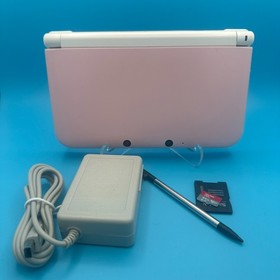 White & Pink Nintendo 3DS - w/ 64GB SD Card + Charger + Stylus!