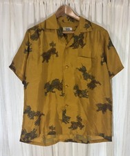 Vintage 1960s Japanese Design Andrade Shirt Made in Hawaii Sz Medium 100 Silk
