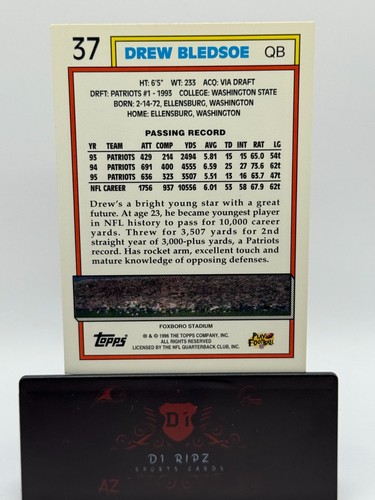 1996 Topps - 40th Anniversary Drew Bledsoe #37 - Picture 2 of 2