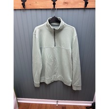 Nautica Mens Light Green Quarter Zip Pullover Sweatshirt Size M
