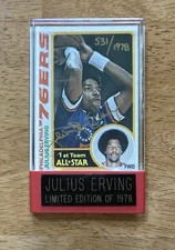 Julius Erving DR. J 1978 Topps Buyback #130 Gold Ink Auto #'ed 531 /1978 76ers