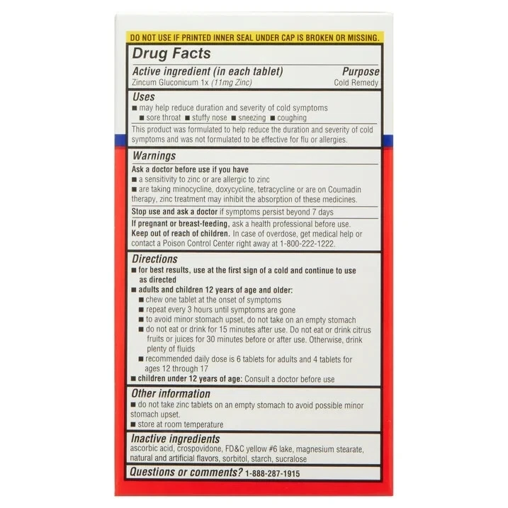 Comprimidos masticables de zinc Equate, zinc gluconicum, sabor cítrico, 25 unidades Foto 4 de 4