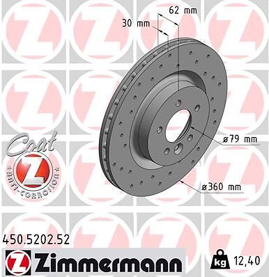 2X Zimmermann 450.5202.52 Bremsscheibe FüR Land Rover-image