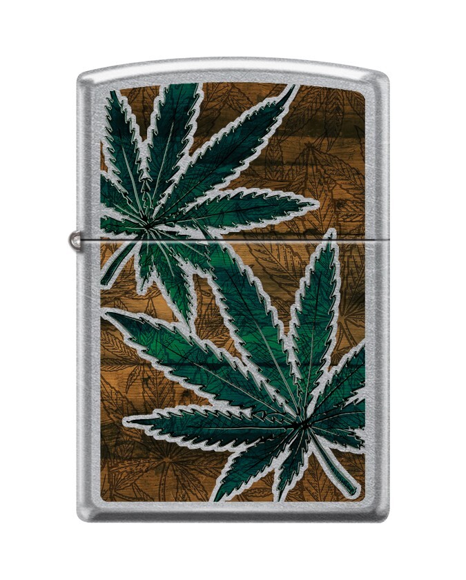 Zippo 4670, Plant Design, зажигалка Street Chrome с отделкой